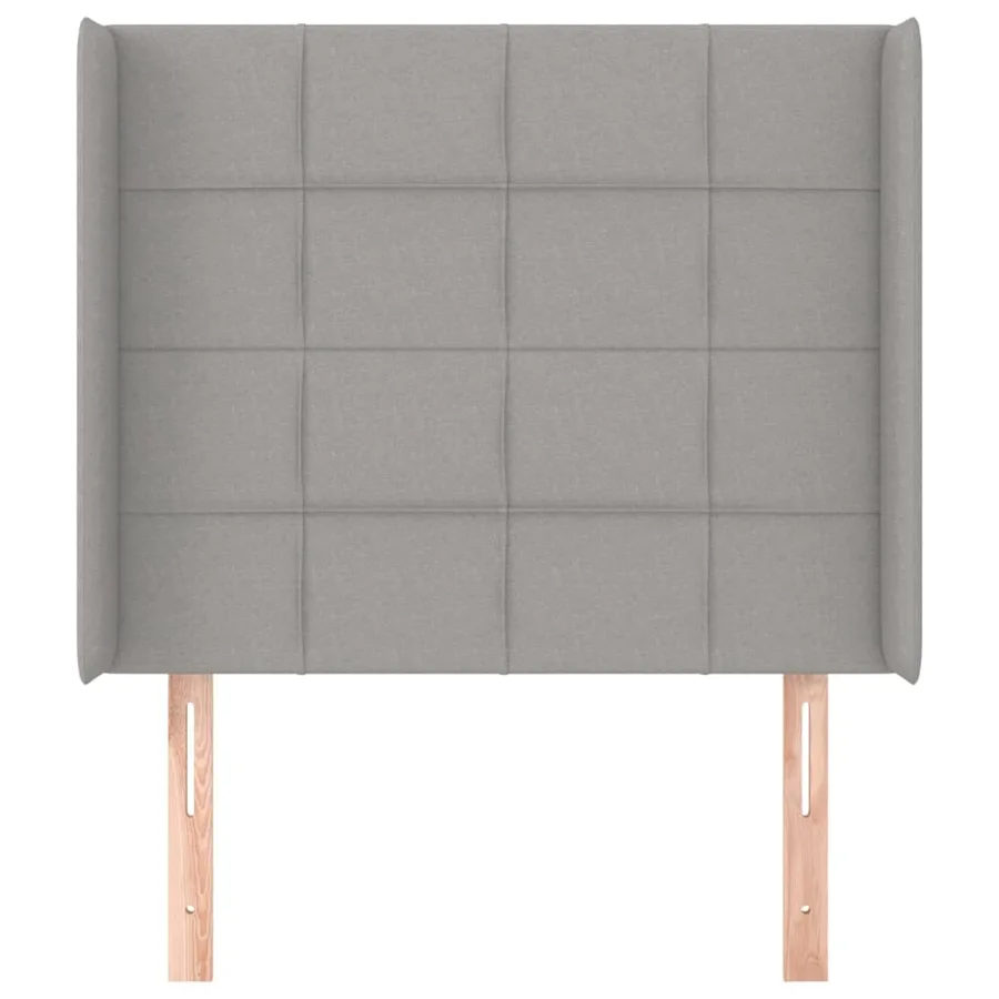 Tête de lit avec oreilles Gris clair 103x16x118/128 cm Tissu - 3