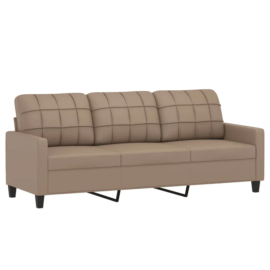 Canapé à 3 places avec repose-pieds Cappuccino 180cm Similicuir - 4