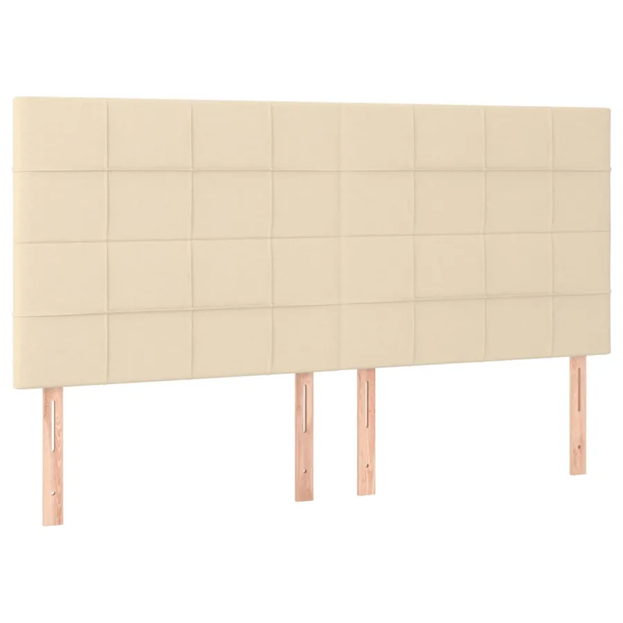 Tête de lit Crème 180x5x118/128 cm Tissu - 2