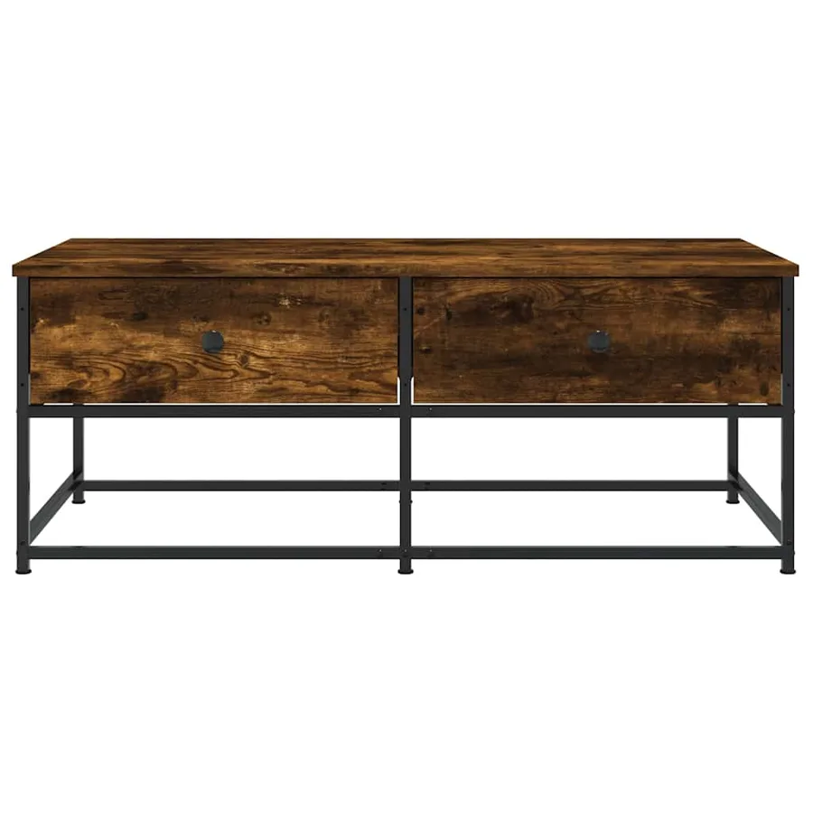 Table basse chêne fumé 100x51x40 cm bois d'ingénierie - 6