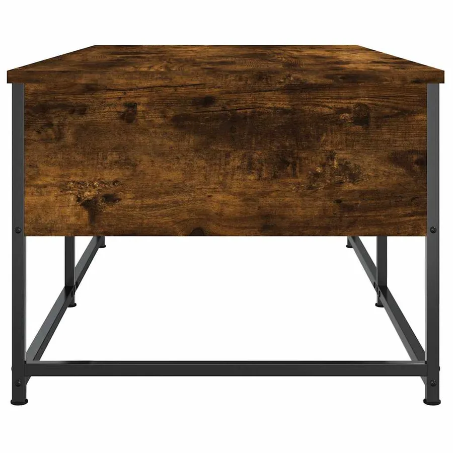 Table basse chêne fumé 100x51x40 cm bois d'ingénierie - 7