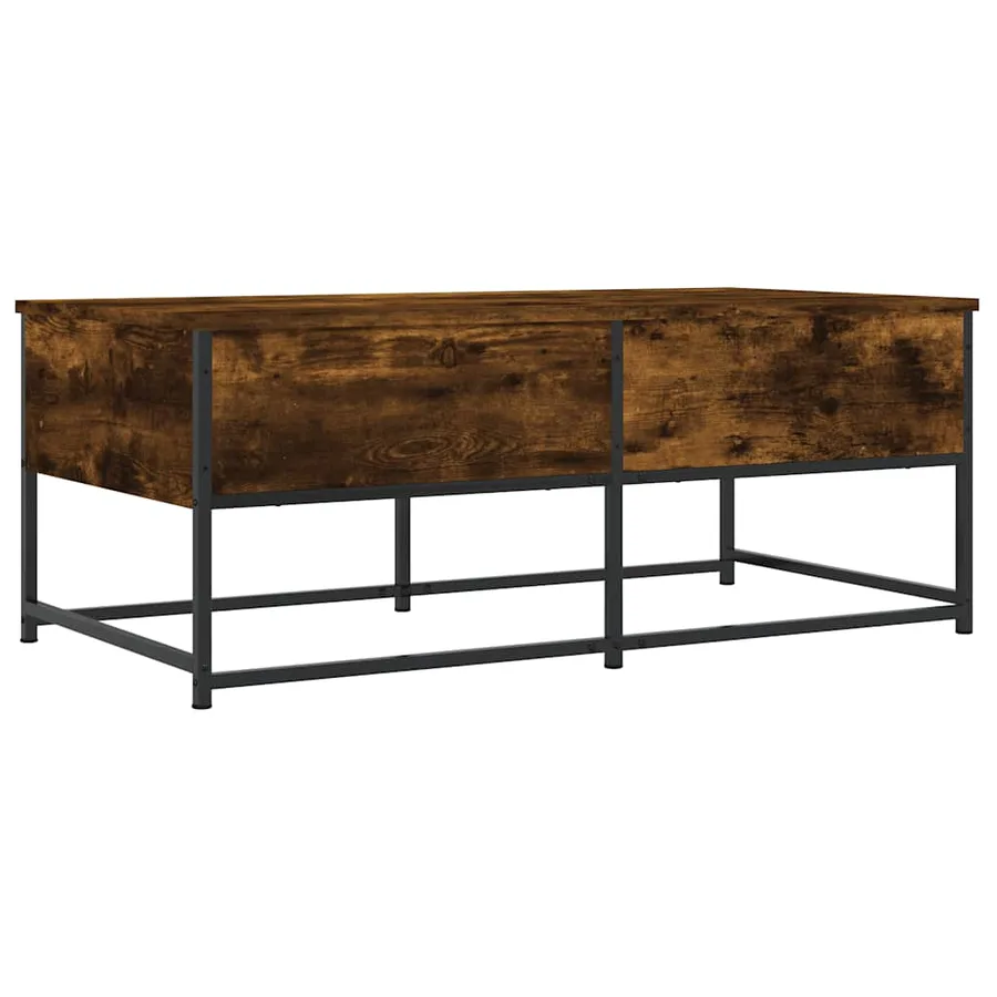 Table basse chêne fumé 100x51x40 cm bois d'ingénierie - 8