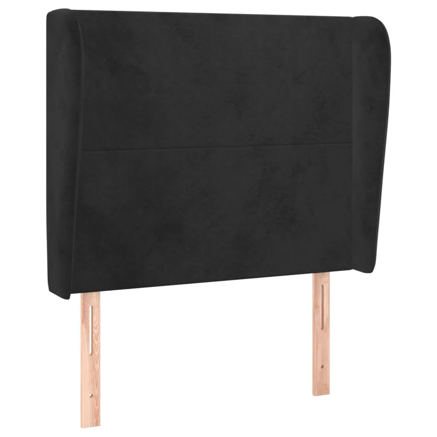 Tête de lit avec oreilles Noir 103x23x118/128 cm Velours - 2