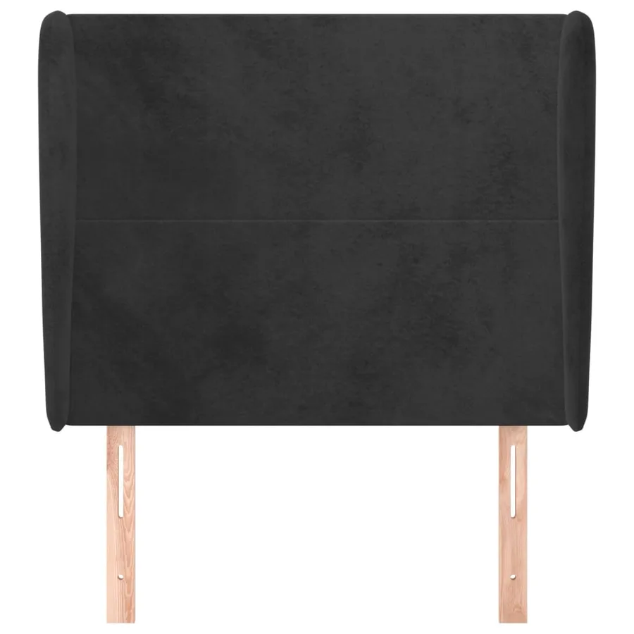 Tête de lit avec oreilles Noir 103x23x118/128 cm Velours - 3