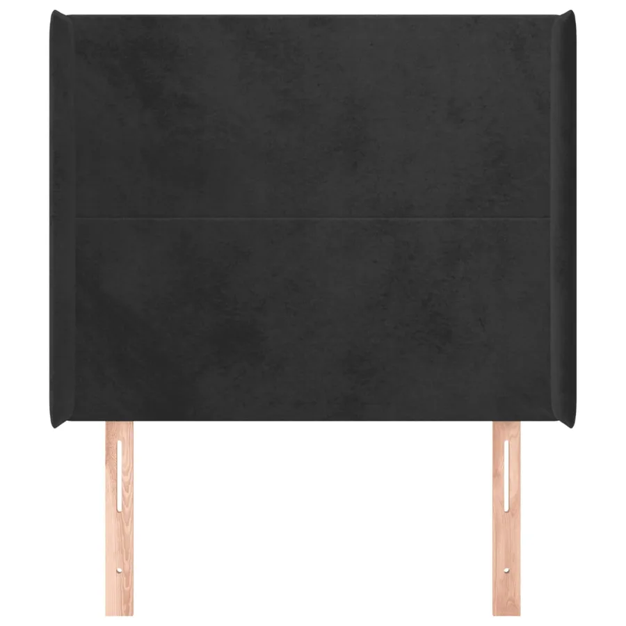 Tête de lit avec oreilles Noir 103x16x118/128 cm Velours - 3