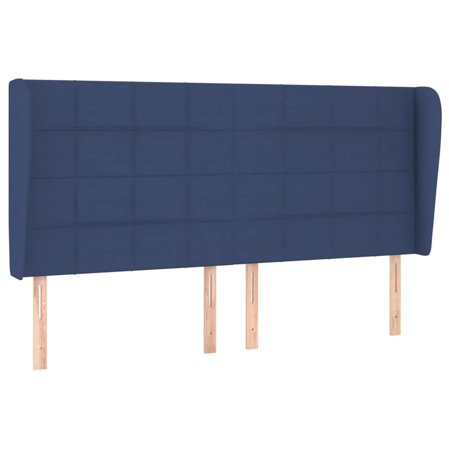 Tête de lit avec oreilles Bleu 163x23x118/128 cm Tissu - 2