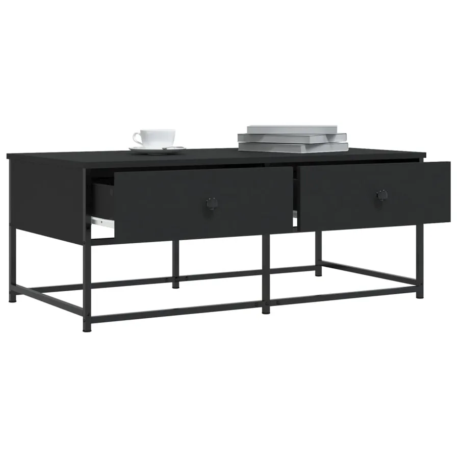 Table basse noir 100x51x40 cm bois d'ingénierie - 4