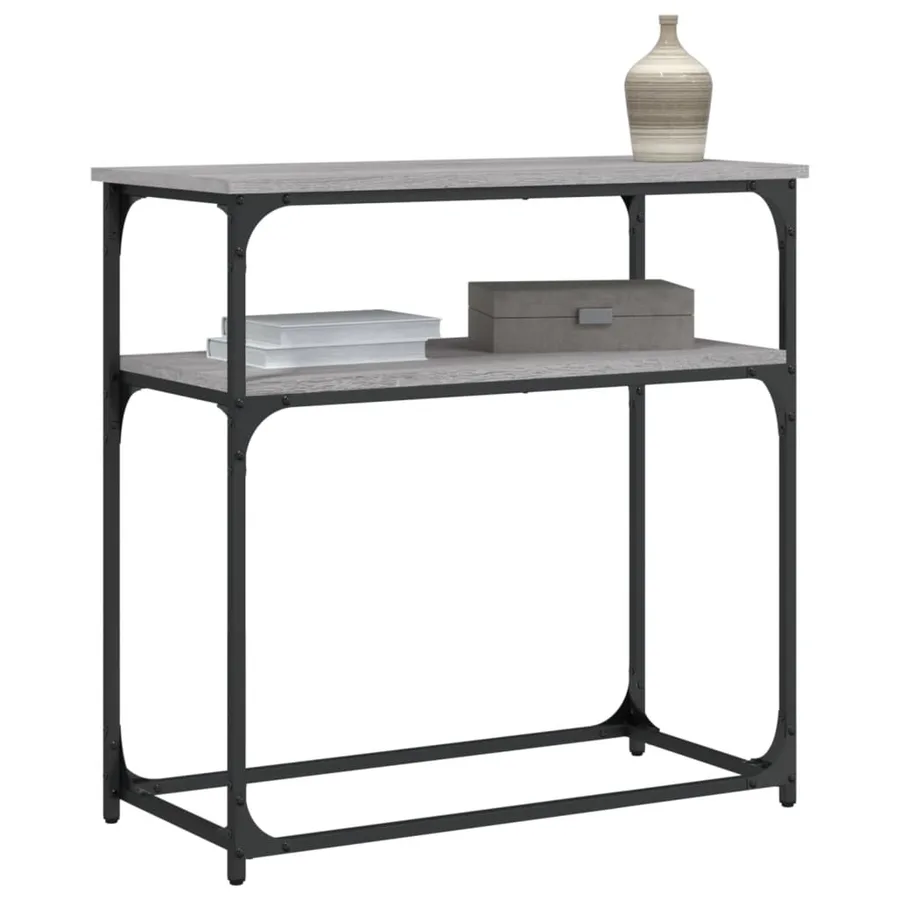 Table console sonoma gris 75x35,5x75 cm bois d'ingénierie - 3
