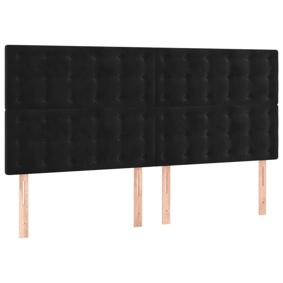 Tête de lit à LED Noir 180x5x118/128 cm Velours - 4