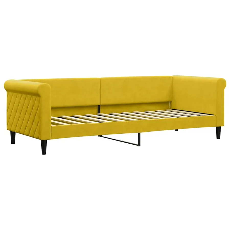 Lit de repos sans matelas jaune 80x200 cm velours - 2