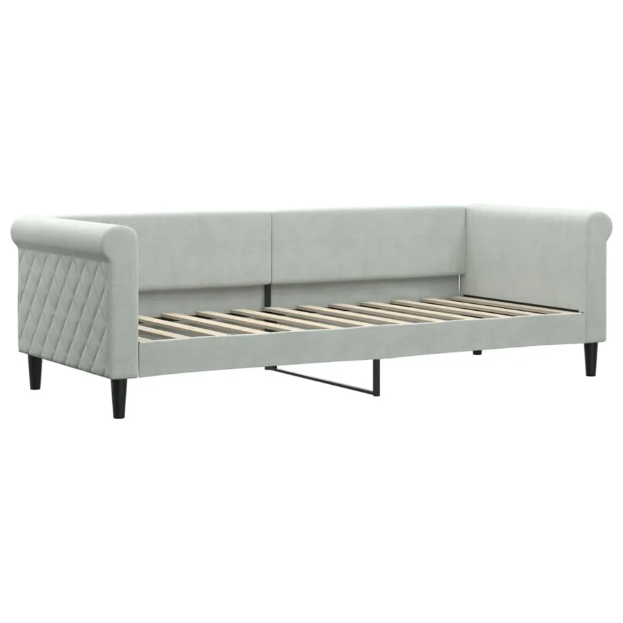 Lit de repos sans matelas gris clair 80x200 cm velours - 2