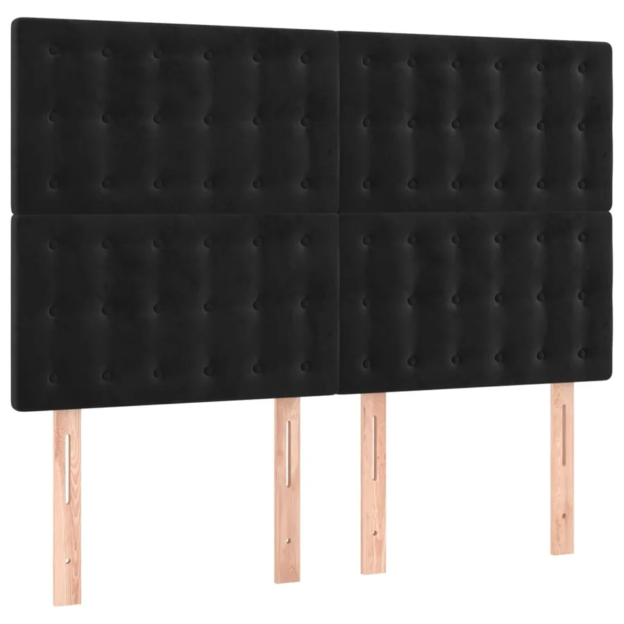 Tête de lit à LED Noir 144x5x118/128 cm Velours - 4