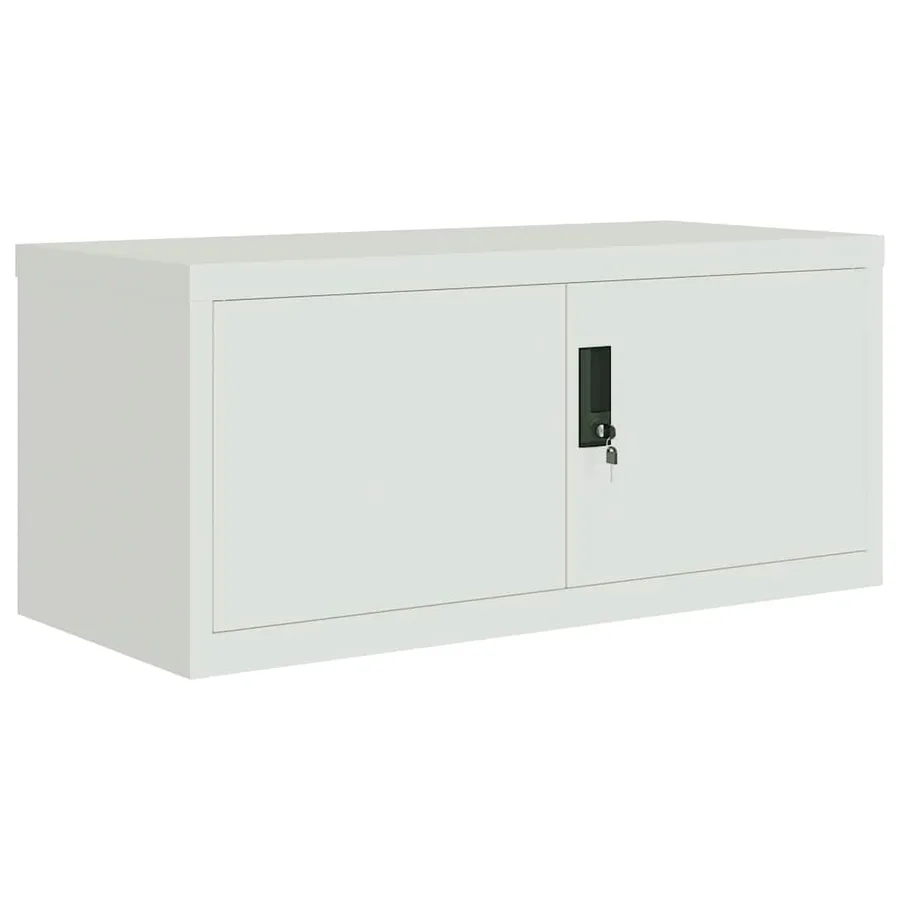 Classeur gris clair 90x40x180 cm acier - 3