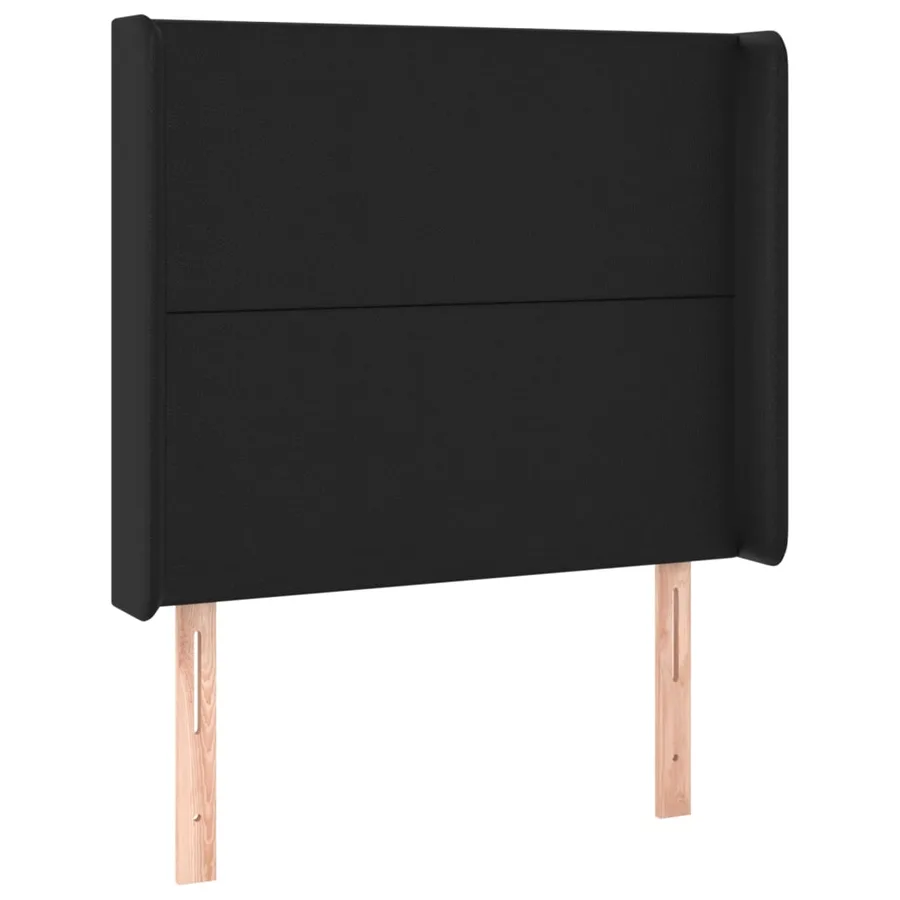 Tête de lit avec oreilles Noir 93x16x118/128 cm Similicuir - 2