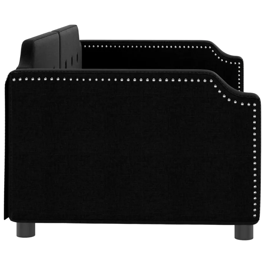 Lit de repos sans matelas noir 80x200 cm tissu - 4