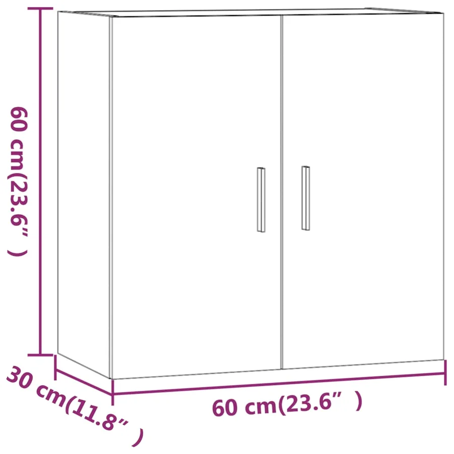 Armoire murale Chêne sonoma 60x30x60 cm Bois d'ingénierie - 9