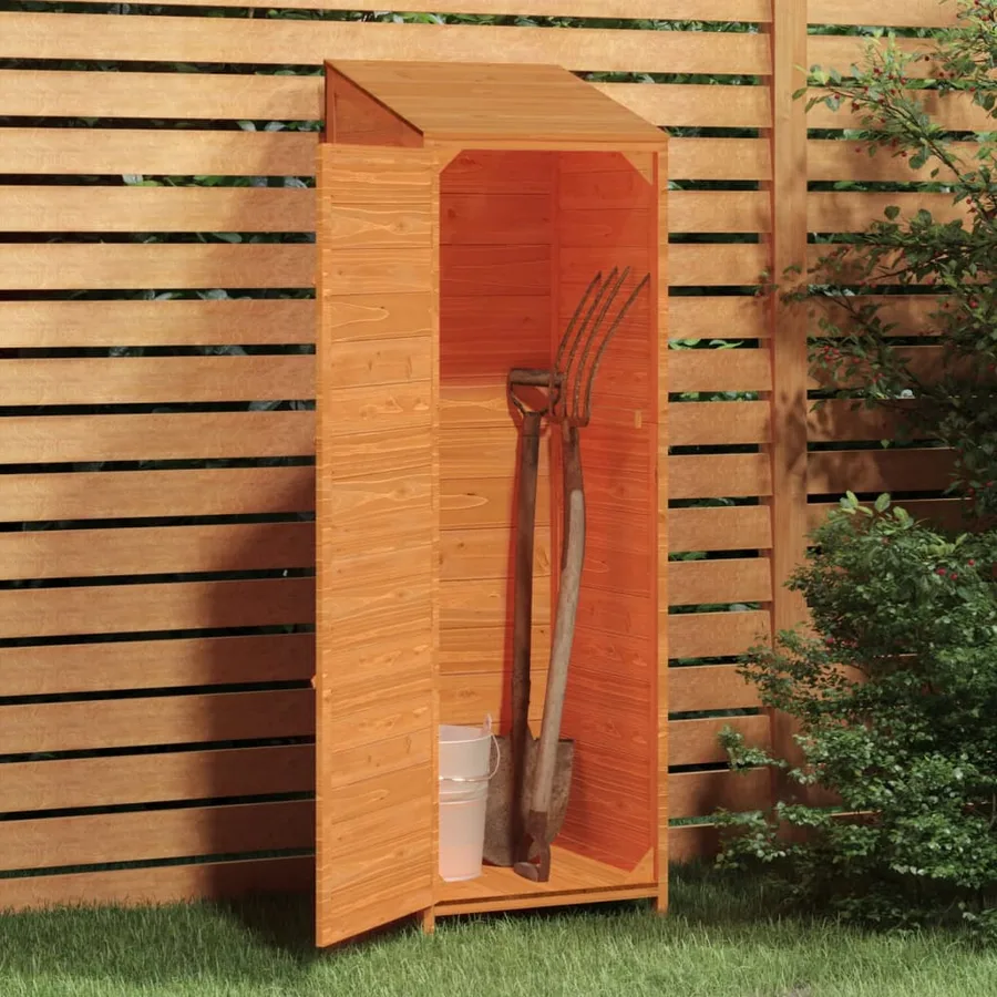 Remise de jardin Marron 55x52x174,5 cm Bois de sapin solide - 3
