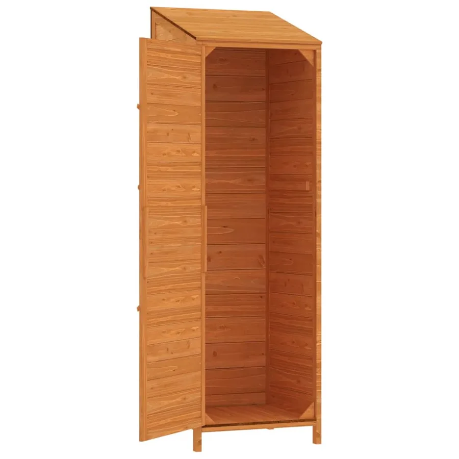 Remise de jardin Marron 55x52x174,5 cm Bois de sapin solide - 7