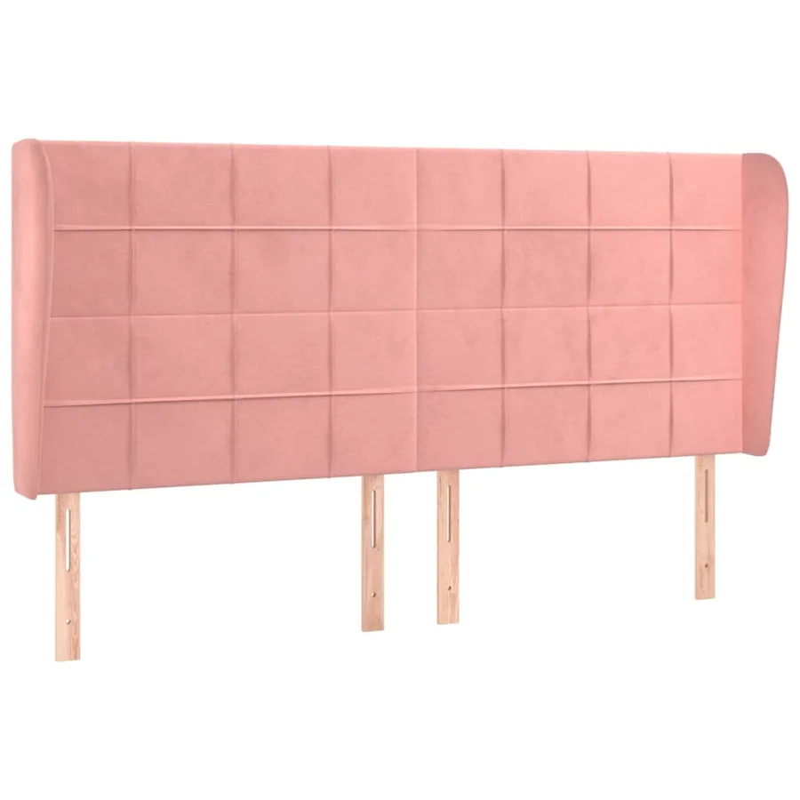 Tête de lit avec oreilles Rose 203x23x118/128 cm Velours - 2