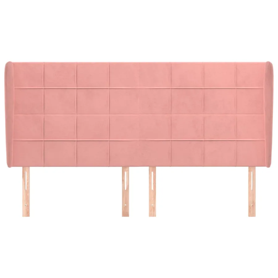 Tête de lit avec oreilles Rose 203x23x118/128 cm Velours - 3