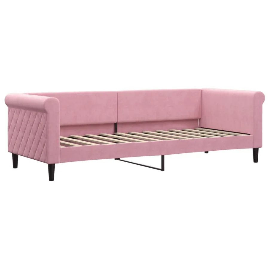 Lit de jour avec gigogne sans matelas rose 80x200 cm - 6