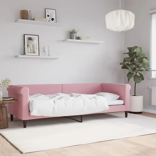 Lit de repos sans matelas rose 80x200 cm velours