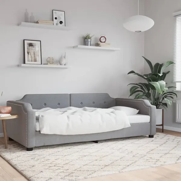 Lit de repos sans matelas gris clair 80x200 cm tissu