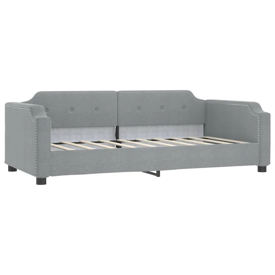 Lit de repos sans matelas gris clair 80x200 cm tissu - 2