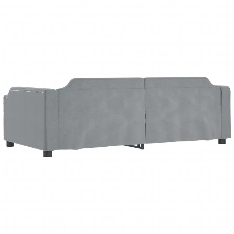 Lit de repos sans matelas gris clair 80x200 cm tissu - 5