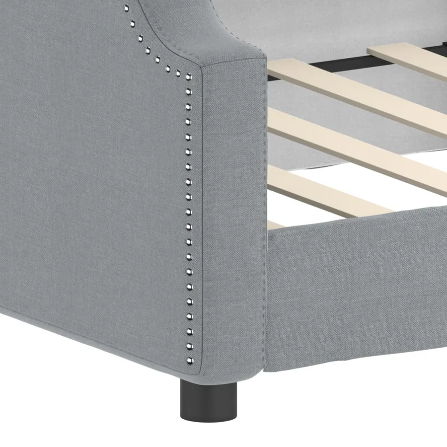 Lit de repos sans matelas gris clair 80x200 cm tissu - 6