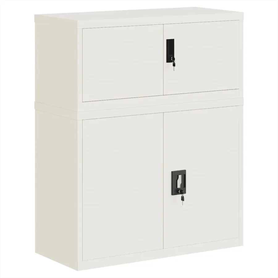Classeur blanc 90x40x110 cm acier - 2