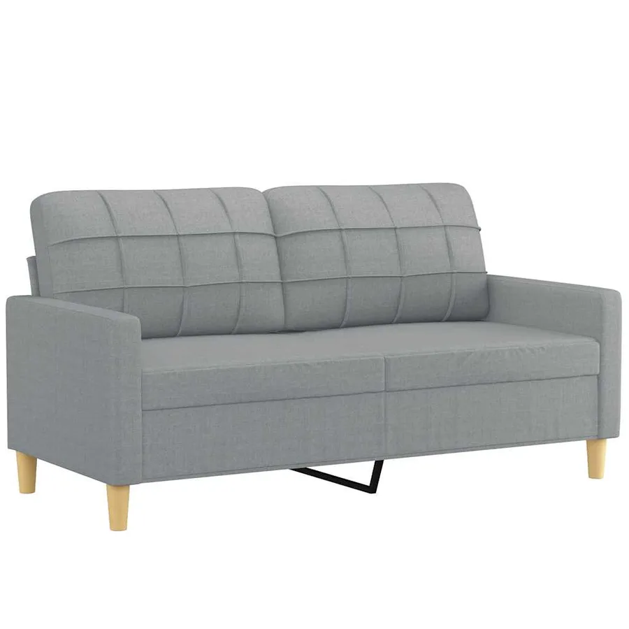 Canapé à 2 places Gris clair 140 cm Tissu - 2