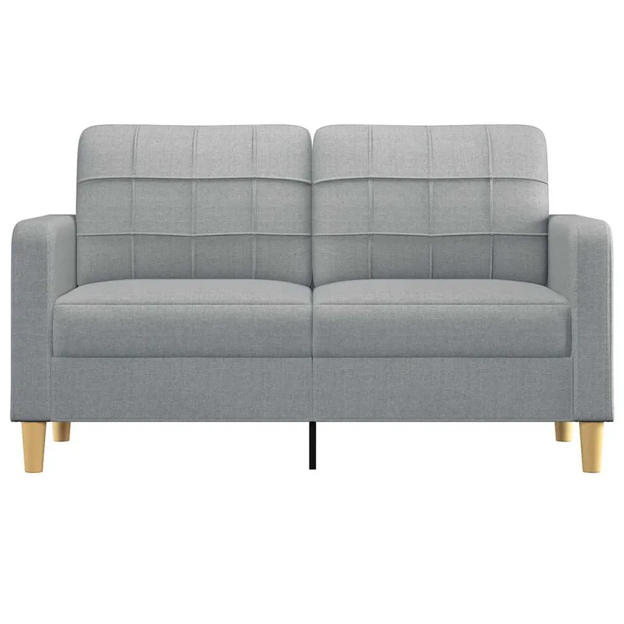 Canapé à 2 places Gris clair 140 cm Tissu - 3