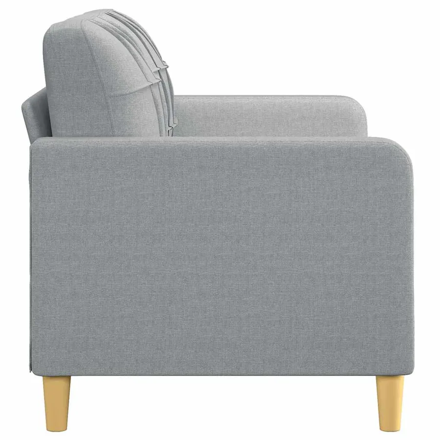 Canapé à 2 places Gris clair 140 cm Tissu - 4