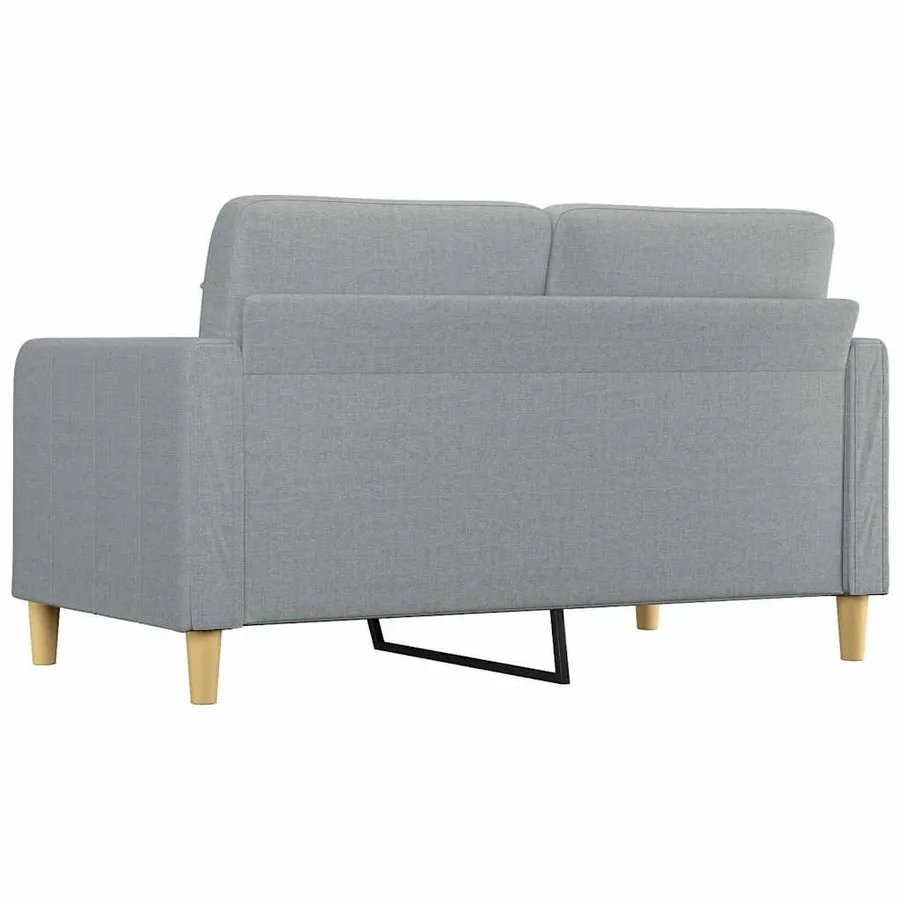 Canapé à 2 places Gris clair 140 cm Tissu - 5