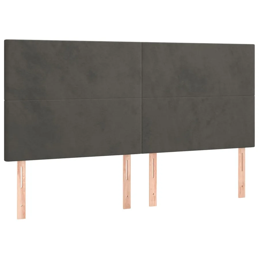 Tête de lit à LED Gris foncé 180x5x118/128 cm Velours - 4