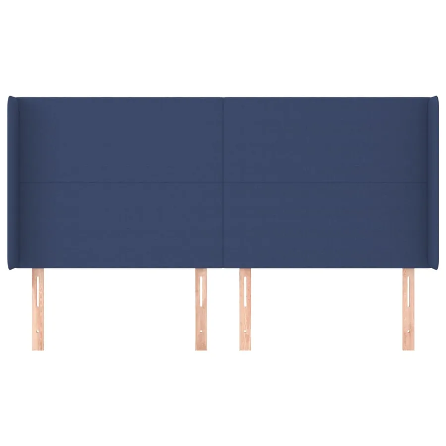 Tête de lit avec oreilles Bleu 163x16x118/128 cm Tissu - 3
