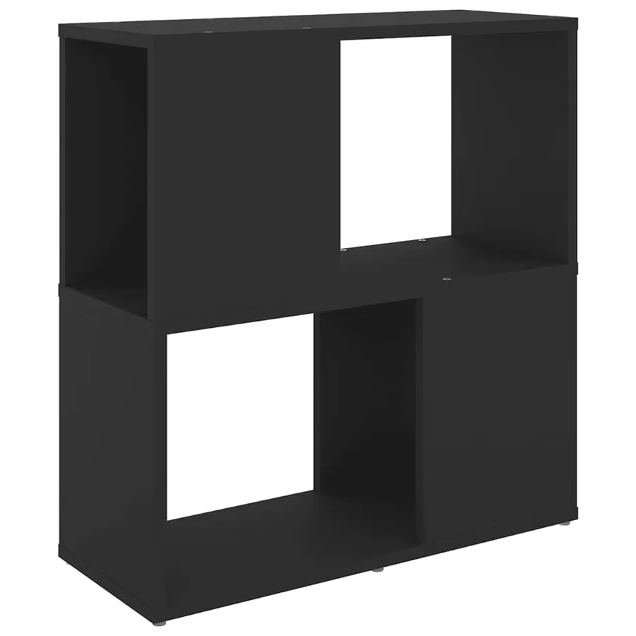 Bibliothèque Noir 60x24x63 cm Bois d'ingénierie - 2