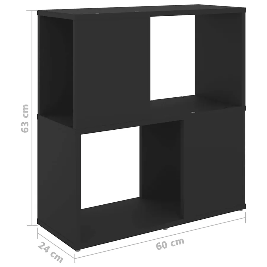Bibliothèque Noir 60x24x63 cm Bois d'ingénierie - 7