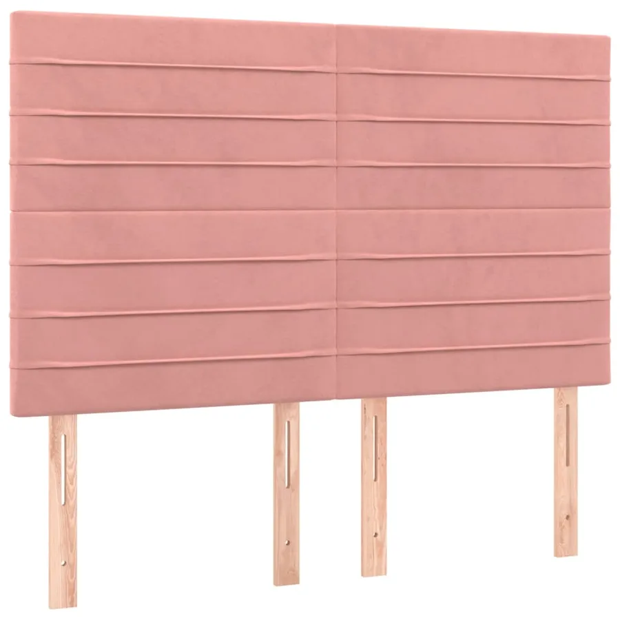 Tête de lit Rose 144x5x118/128 cm Velours - 2
