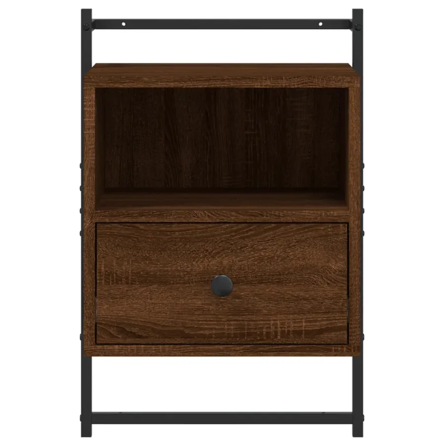 Table de chevet murale chêne brun 40x30x61 cm bois d'ingénierie - 6