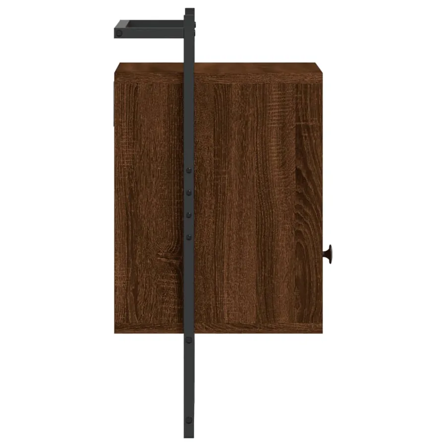 Table de chevet murale chêne brun 40x30x61 cm bois d'ingénierie - 7