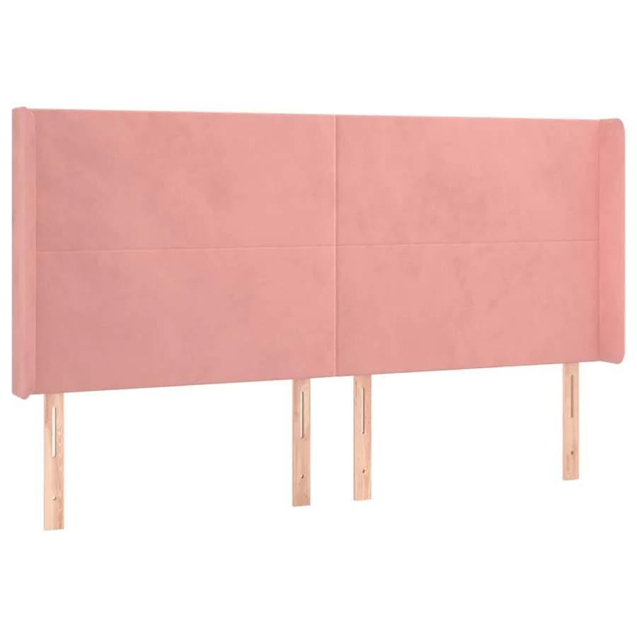 Tête de lit avec oreilles Rose 163x16x118/128 cm Velours - 2