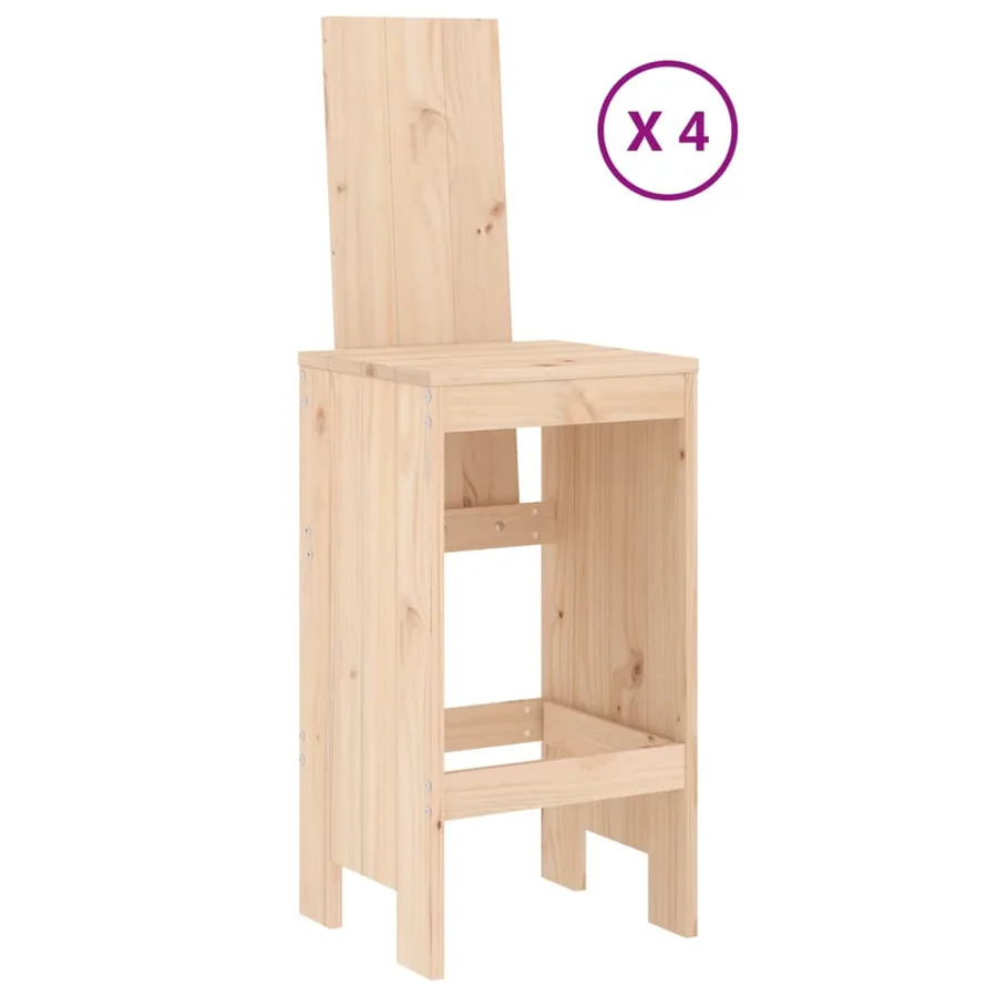 Ensemble de bar de jardin 5 pcs bois de pin massif - 3