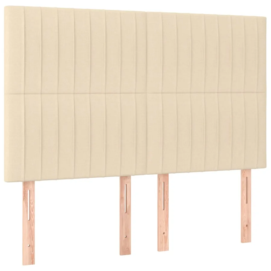 Tête de lit Crème 144x5x118/128 cm Tissu - 2
