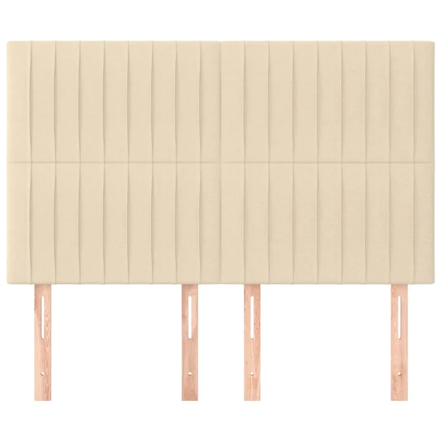 Tête de lit Crème 144x5x118/128 cm Tissu - 3