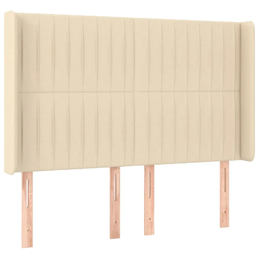 Tête de lit avec oreilles Crème 147x16x118/128 cm Tissu - 2