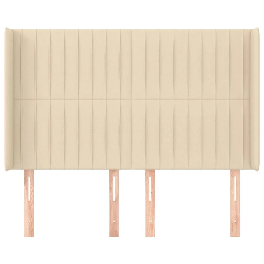 Tête de lit avec oreilles Crème 147x16x118/128 cm Tissu - 3