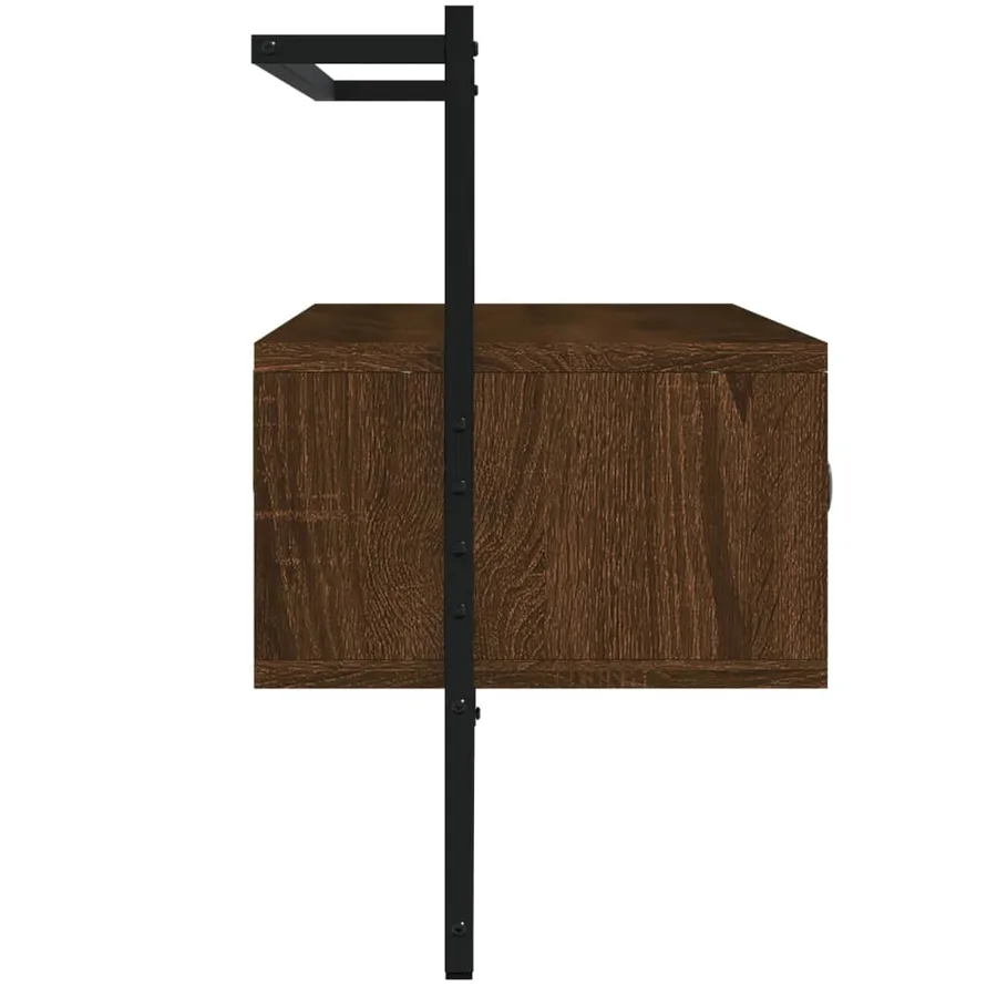 Meuble TV mural chêne marron 100,5x30x51 cm bois d'ingénierie - 5