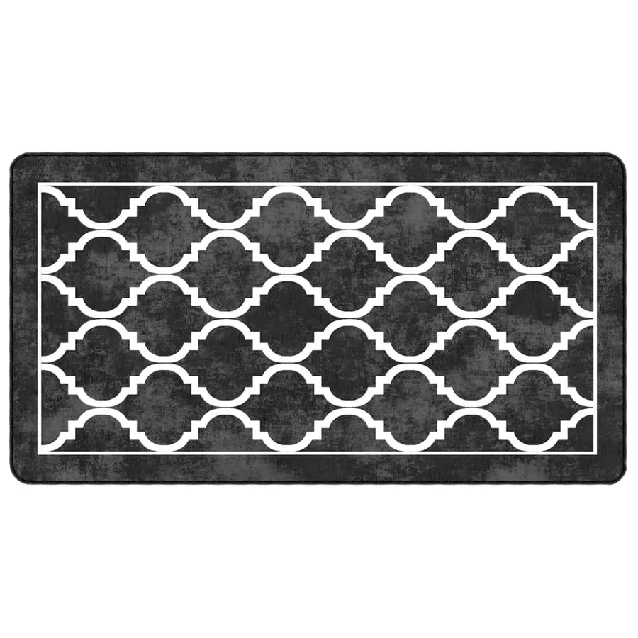Tapis lavable noir et blanc 80x150 cm - 2